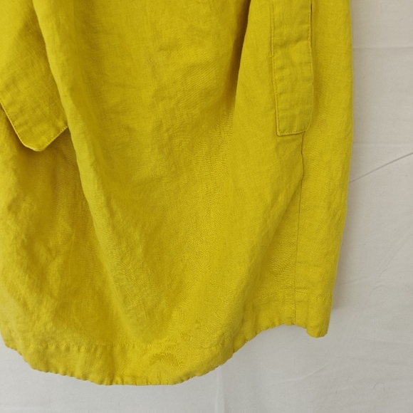See By Chloe One Shoulder Bow Tie Yellow Linen Blend Mini Dress Size 6 Women's - Picture 4 of 16